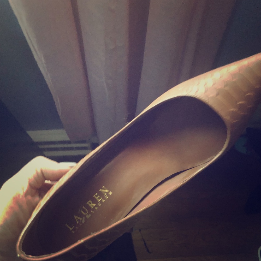 Ralph Lauren brown leather high heels size 9